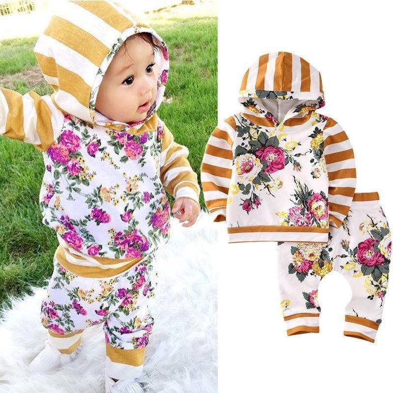 Cute Swag Floral Hooded Set