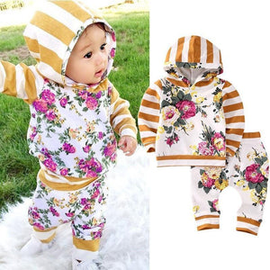Cute Swag Floral Hooded Set