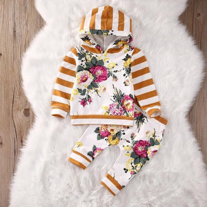 Cute Swag Floral Hooded Set