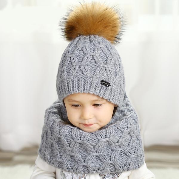 Winter Hat And Scarf Wool Set For Kids