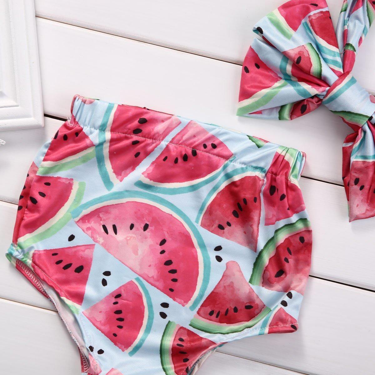 Cute Summer Watermelon Outfit Set with Headband
