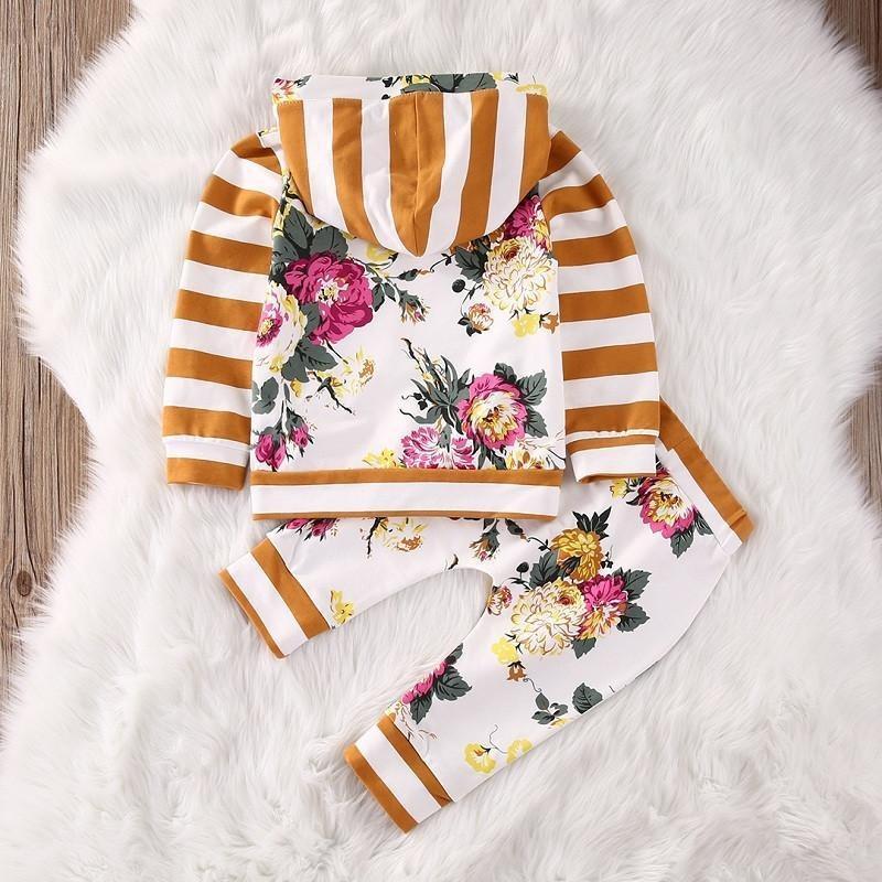 Cute Swag Floral Hooded Set