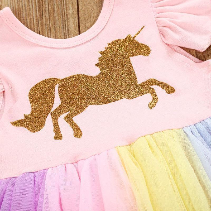Cute Unicorn Design Tutu Dress