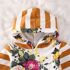 Cute Swag Floral Hooded Set