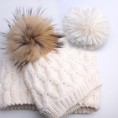 Winter Hat And Scarf Wool Set For Kids