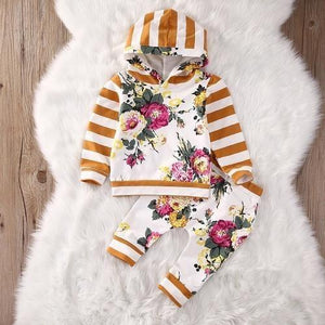 Cute Swag Floral Hooded Set