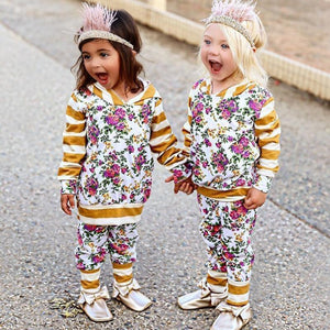 Cute Swag Floral Hooded Set
