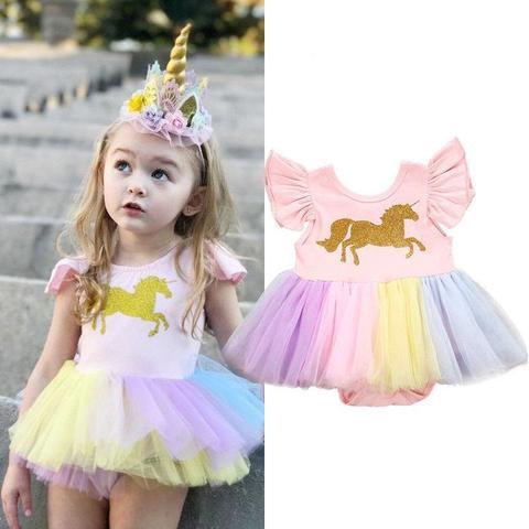 Cute Unicorn Design Tutu Dress