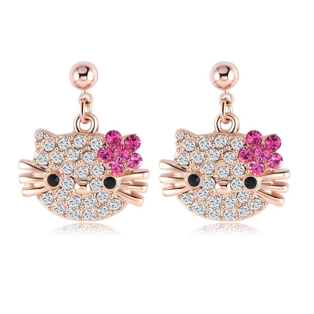 Lovely Cat Flower Earring