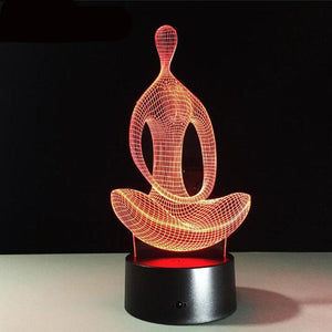 3D Creative Yoga Meditation Night Light