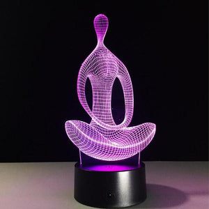 3D Creative Yoga Meditation Night Light