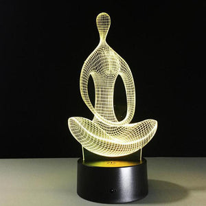 3D Creative Yoga Meditation Night Light