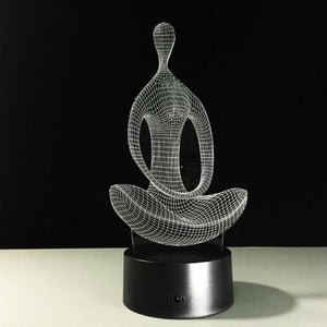 3D Creative Yoga Meditation Night Light