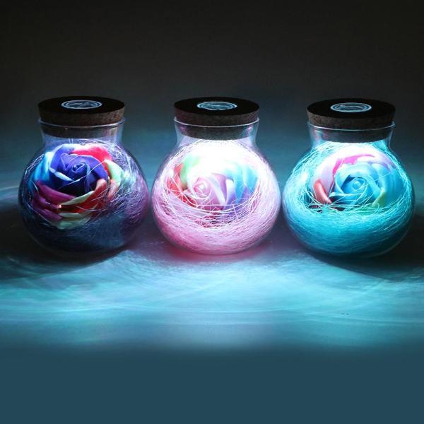 LED RGB Lamp Night Light Flower Bottle