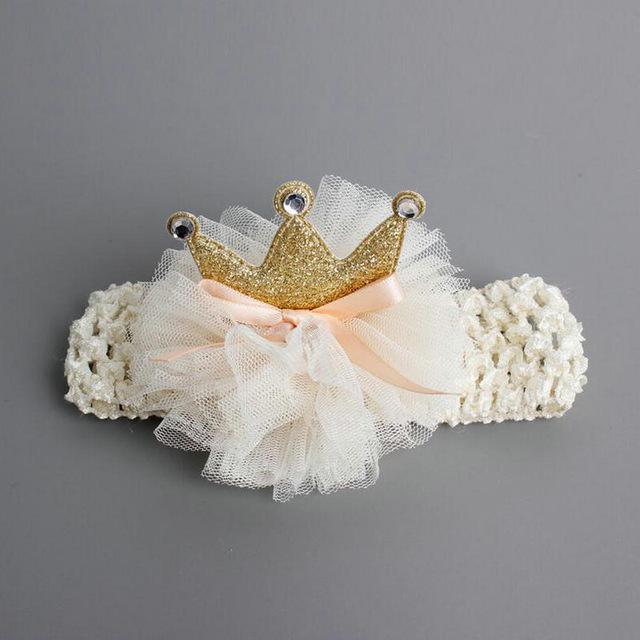 Kids Glitter light chiffon Crown Headbands