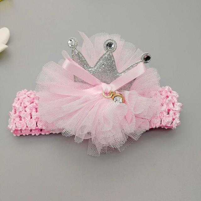 Kids Glitter light chiffon Crown Headbands