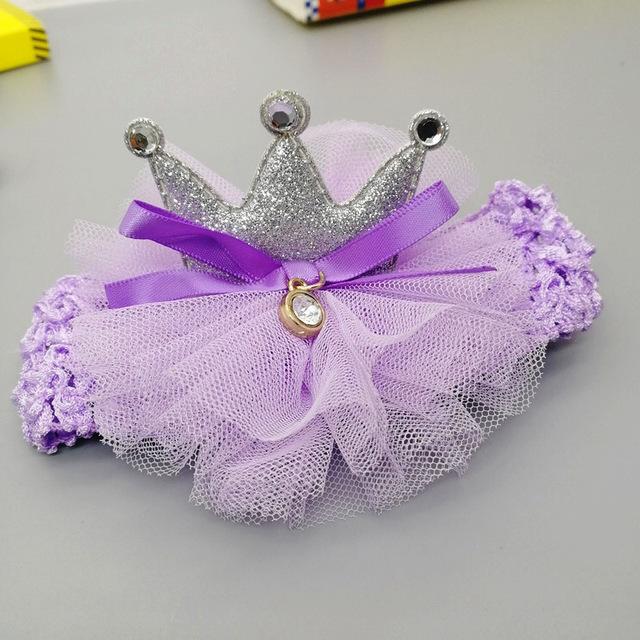 Kids Glitter light chiffon Crown Headbands