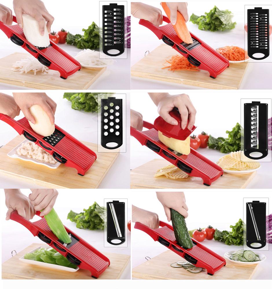 Vegetable Cutter with Steel Blade Mandoline Slicer. Peeler