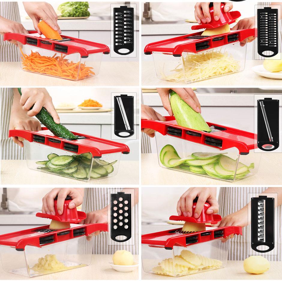 Vegetable Cutter with Steel Blade Mandoline Slicer. Peeler