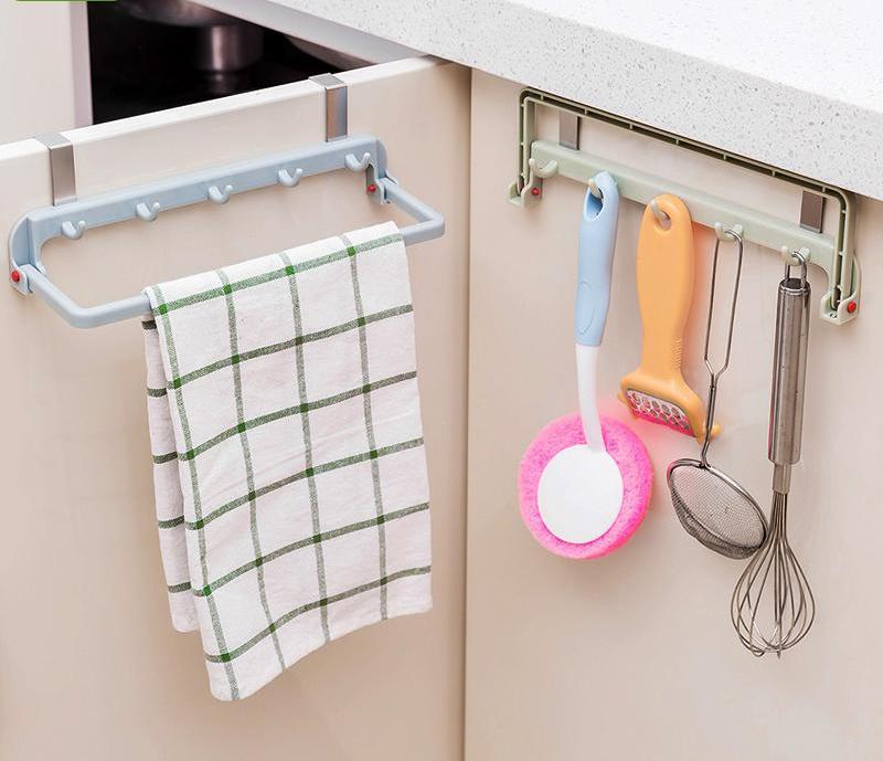 Automatic Folding Cupboard Rack with Hooks