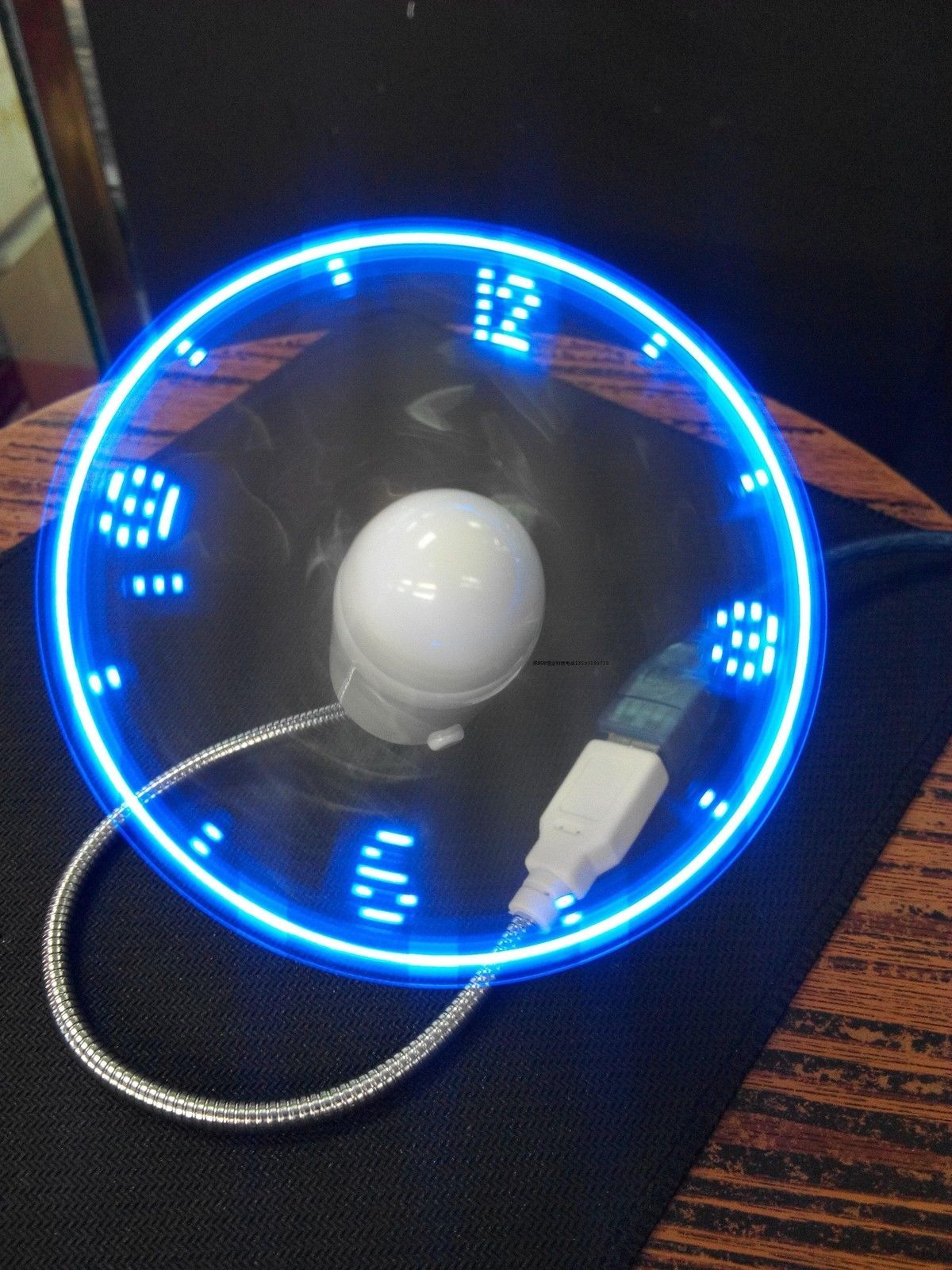 Flexible LED Light USB Fan & Clock